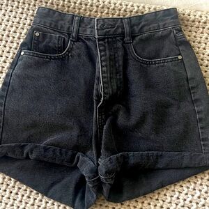 High waisted denim shorts